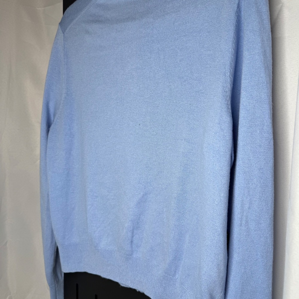 Ann Taylor Womens Cardigan Sweater Light Blue Crew Neck Button Up Size L - Picture 5 of 5